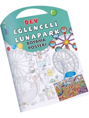 Eğlenceli Lunapark Dev Boyama Posteri, Kırmızı Renkli ve Eğlenceli Tasarım
