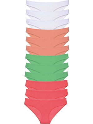 12 Adet Süper Eko Set Likralı Kadın Slip Külot 511