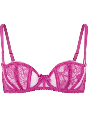 Rozlyn Magenta Balconette Destekli Sütyen - Dantel ve Şeffaf Tüllü Kadın Iç Giyim