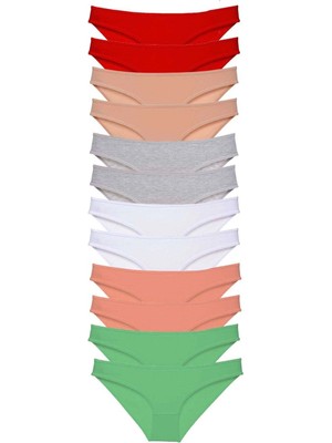 12 Adet Süper Eko Set Likralı Kadın Slip Külot Set 4