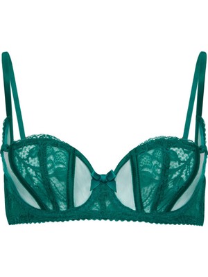 Rozlyn Yeşil Balconette Sütyen - Tül & Fransız Leavers Danteli, Destekli ve Şık