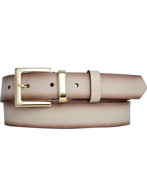 %100 Hakiki Deri, Gold Takım Tokalı 3 cm Vizon Kadın Kemeri; Elbise, Pantolon Kemeri=3cm-Kdn-47