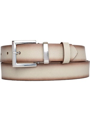 %100 Hakiki Deri, Gümüş Takım Tokalı 3 cm Vizon Kadın Kemeri; Elbise, Pantolon Kemeri=3cm-Kdn-48