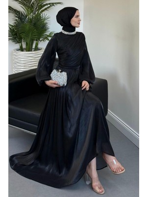 Merven Akyüz Cyrus Boynu Taşlı Siyah(KEMERSİZDİR)