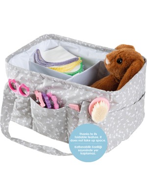 Babyjem Katlamalı Anne&bebek Organizer Gri Çiçek