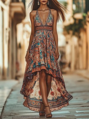 Passense Kadın Askılı Derin Göğüs Detaylı Asimetrik Detaylı Süprem Elbise