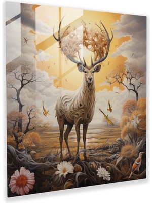 Popcas Büyüleyici Cam Tablolar - Gerçeküstü Afrika Cam Duvar Sanatı Ev Dekorasyonu