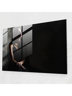 Popcas Caravaggio Tarzı Modern Sanat: Derin Düşüncelerdeki Figür - Cam Tablo Cam Duvar Sanatı Yumuşak Aydınlatma