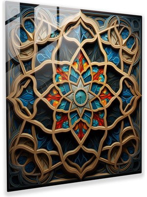 Popcas Kutsal Kur'an Cam Tablo - Islamî Geometrik Desenler - Kutsal Kur'an Modern Sanat Ev Dekorasyonu Duvar Dekorasyonu