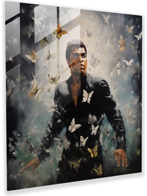 Popcas Muhammad Ali Surreal Cam Tablo - Ev Dekorasyonu Zarafet
