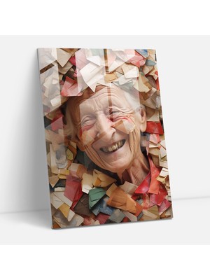 Popcas Yaşlıların Soyut Sanat Cam Tablosu - Yaşlılar Cam Duvar Sanatı Soyut Sanat Cam Sanatı