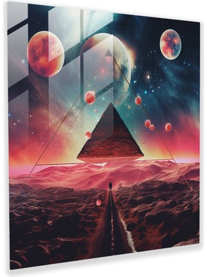 Popcas Pink Floyd Cam Tablo - Kozmik Gerçeküstü Sanat - Duvar Dekorasyonu