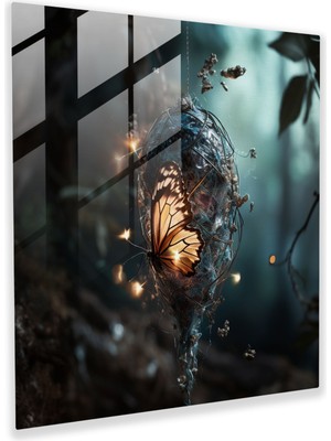 Popcas Dönüşüm Büyüsü - Gerçeküstü Cam Tablo - Modern Sanat Ev Dekorasyonu Için Doğmuş