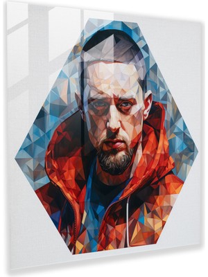 Popcas Eminem Cam Tablo - Geometrik Güç Duvar Sanatı - Ev Dekorasyonu Duvar Dekorasyonu Geometrik