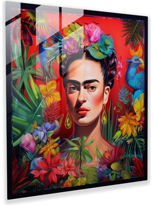 Popcas Frida Kahlo Cam Tablo - Duvar Dekorasyonu ve Ev Dekorasyonu Için Frida Kahlo Tasarımı