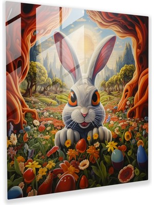 Popcas Canlı Bahçede Bugs Bunny - Harika Cam Tablo Sanatı