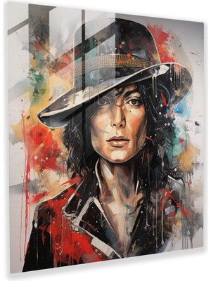 Popcas Sınırsız Yaratıcılık Michael Jackson Cam Tablo - Michael Jackson Ev Dekorasyonu Yaratıcılığın Sınırları Cam Duvar Sanatı
