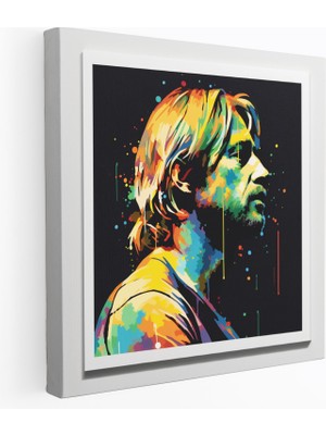 Popcas Kurt Cobain Minimalist Cam Tablo - Duvar Dekorasyonu ve Sanat Eseri
