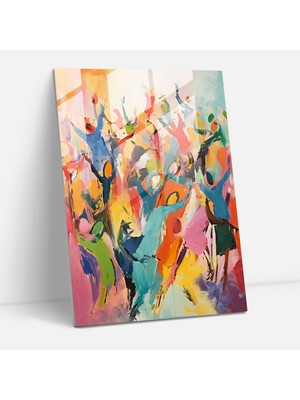 Popcas Hayvanlar Insan Kıyafetleri Giymiş Ev Dekorasyonu - Modern Sanat Patlayıcı Renkler Duvar Dekorasyonu