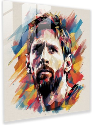Popcas Lionel Messi Çağdaş Cam Tablo - Lionel Messi Yaratıcılık Ev Dekorasyonu Cam Sanatı