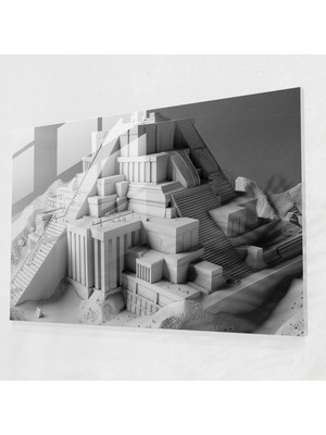 Popcas Sümerliler Cam Duvar Sanatı - Soyut Sanat Duvar Dekorasyonu Modern Sanat