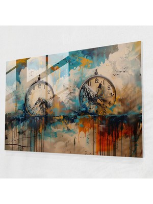 Popcas Salvador Dali Sarkan Saat Yüzleri Cam Tablo - Modern Sanat Cam Duvar Sanatı Ev Dekorasyonu