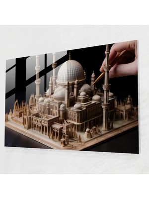 Popcas Mini Cam Tablo - Cam Sanat Modern Sanat Cam Tablo