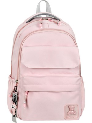 Su Itici Terletmez Kumaş Lise ve Ortaokul Unisex Sırt Çantası Günlük Çanta Özel Kumaş Cepli Desenli