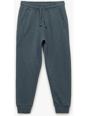 Pamuklu Ikili Iplik Şardonlu Cepli Jogger Eşofman Altı