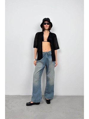 Polo Yaka Fileli Bluz