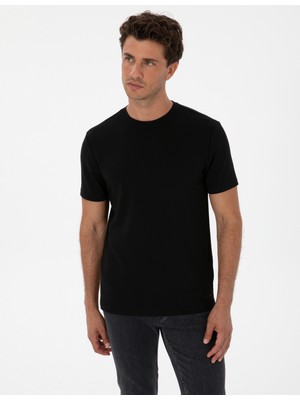 Pierre Cardin Erkek Siyah Regular Fit Tişört 50308037-VR046