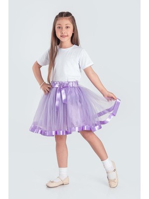 Saten Şeritli Tütü Kız Çocuk Etek M00728