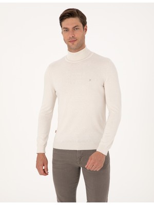 Pierre Cardin Erkek Taş Slim Fit Balıkçı Yaka Basic Triko Kazak 50314202-VR049