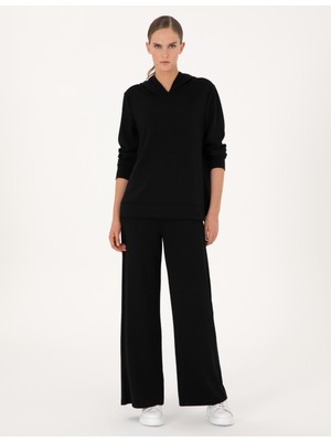 Pierre Cardin Kadın Siyah Flare Fit Modal Karışımlı Eşofman Altı 50314962-VR046