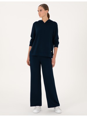 Pierre Cardin Kadın Lacivert Flare Fit Modal Karışımlı Eşofman Altı 50314962-VR033