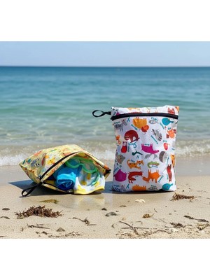 Yorni 2 Adet, 37 x 30 Cm, Summer ve Zoo Desen, Sıvı Geçirmeyen Çok Amaçlı Çanta, Ekonomik Set, Yıkanabilir