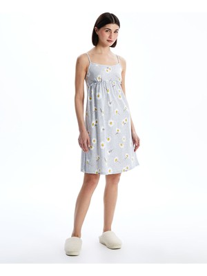 Lc Waikiki Yeni Sezon U Yaka Cicekli Askili Kadin Gecelik - S5IN66Z8