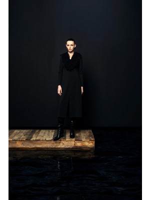 Püskül Detaylı Uzun Elbise 26W40805