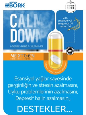 Parafinsiz Kediotu Valirian ve L-Teanin Içeren Mhelatonine Etkisi Yaşatan Gıda Takviyesi
