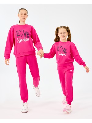 Skechers G Essentials Sweatpant Büyük Kız Çocuk Neonpink Eşofman Altı SK2520006-3586