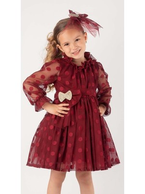 Iri Puanlı Dantel Kız Çocuk Elbise