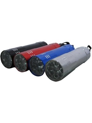 9 Ledli Pilli El Feneri Kamp Dağcı Lamba Fener