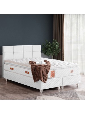 Baza, Gümüş Ikili Set, Tek Kişilik Baza Başlık - Beyaz