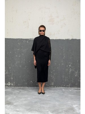 Dantel Kol Detaylı Elbise 26W40831