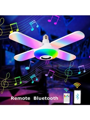 36 Watt, Bluetooth Müzik Çalar, Rgb Çok Renkli, Kumandalı LED Ampul, Genç Odası Ampulü, Disko Ampul