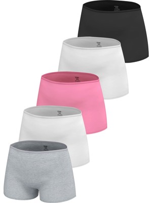 Öts Premium 5’li Kız Çocuk Boxer - Hediye Kutulu, Pamuklu Kumaş, Ultra Yumuşak, Esnek Kalıp, Etiketsiz Tasarım, Kaliteli Ince Bel Lastik Tayt