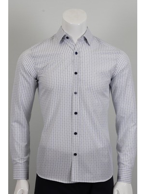 Uzun Kol Slim Fit Kareli Gömlek