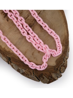 Pembe Plastik Zincir Geçmeli Çanta ve Aksesuar Zinciri