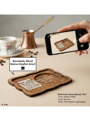 Kahvenin Sana Mesajı Var! Kahve Sunumluğu, Kahve Altlığı, Karekod Fincan Altlığı, Qr Kod Fincan