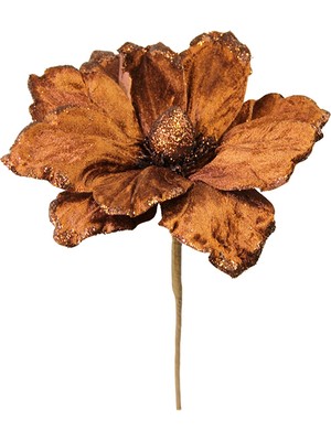 Yapay Kadife Çiçek Ponsetya Kahverengi 30 cm